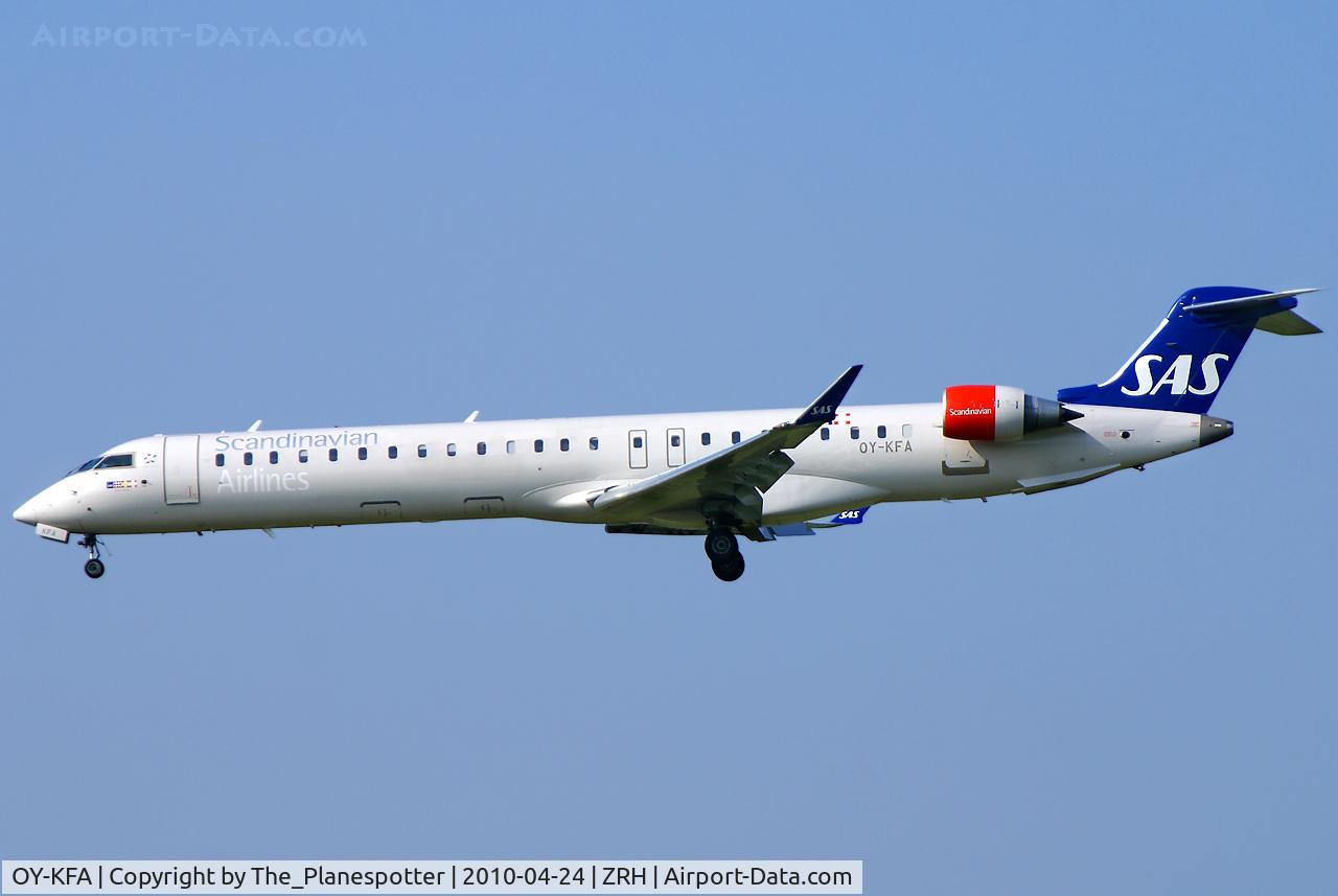 OY-KFA, 2008 Bombardier CRJ-900 (CL-600-2D24) C/N 15206, First entry here at Airport Data and also the first CRJ900 for SAS