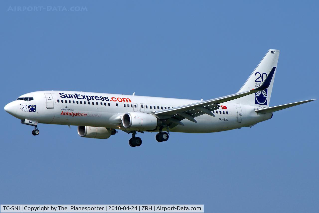 TC-SNI, 2005 Boeing 737-8FH C/N 29671, A New Addition for Airport Data again. Also with Blended Winglets and looking so Great.