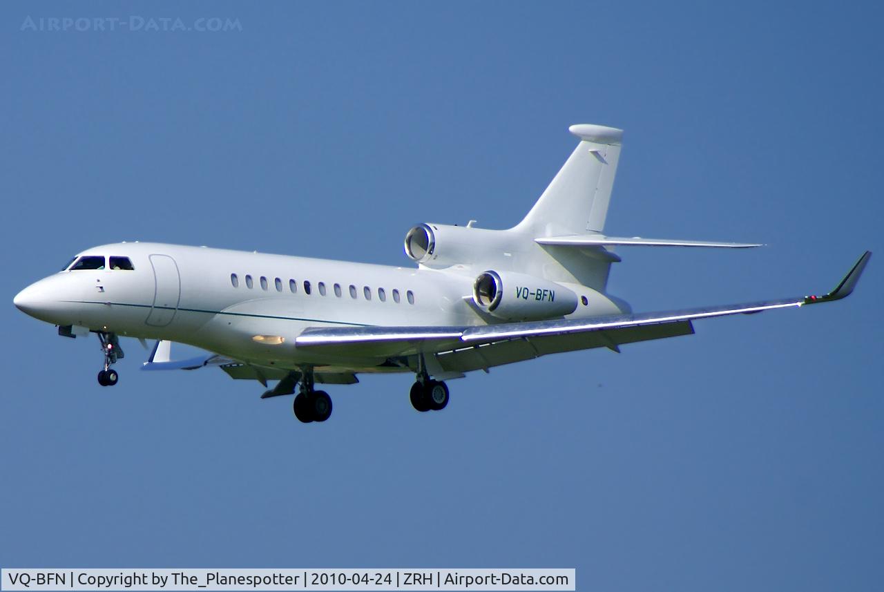 VQ-BFN, 2007 Dassault Falcon 7X C/N 027, A New Falcon 7X. First Appearance here and in my Private Collection.