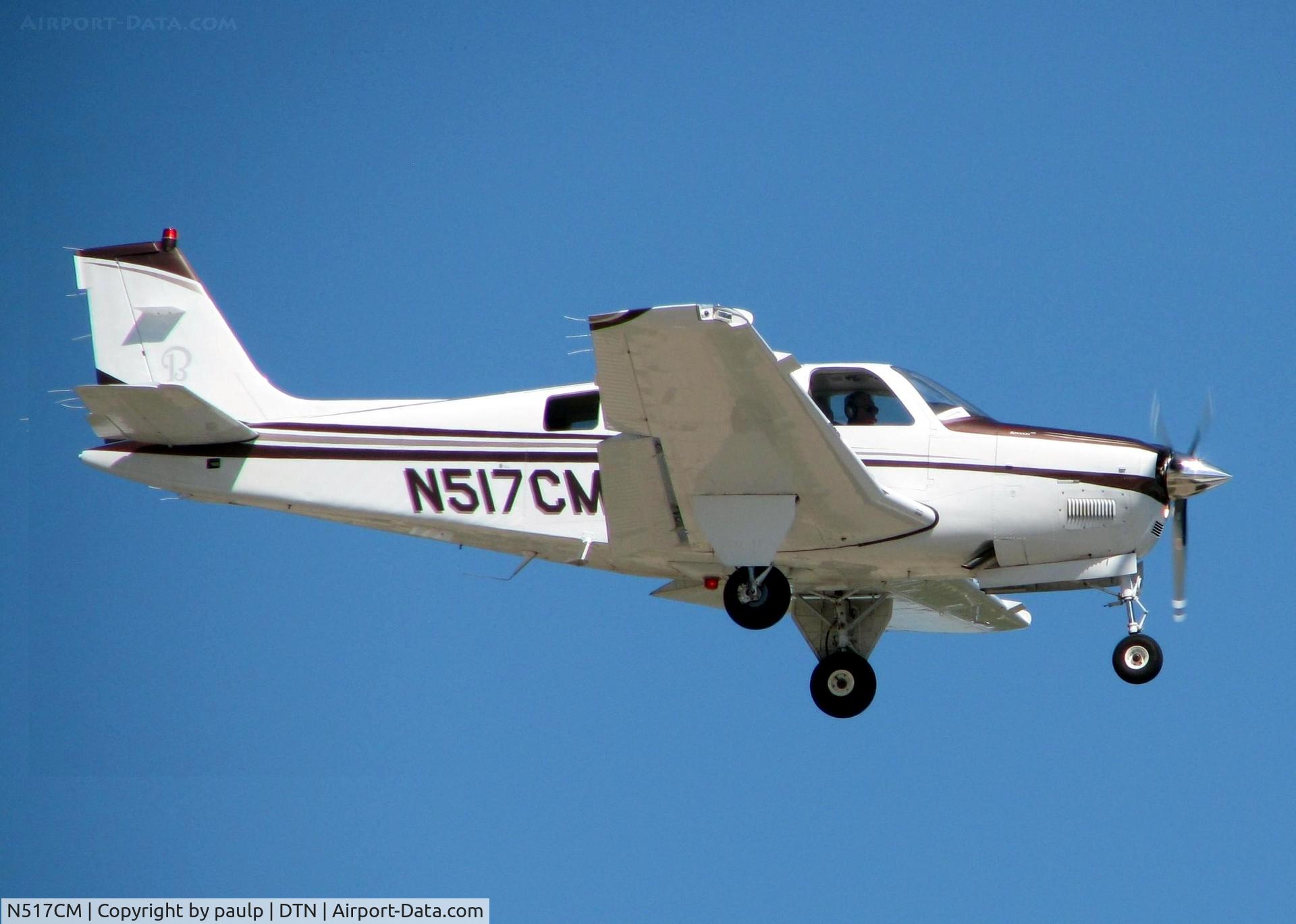 N517CM, Hawker Beechcraft Corp G36 Bonanza C/N E-3898, Landing at Downtown Shreveport.