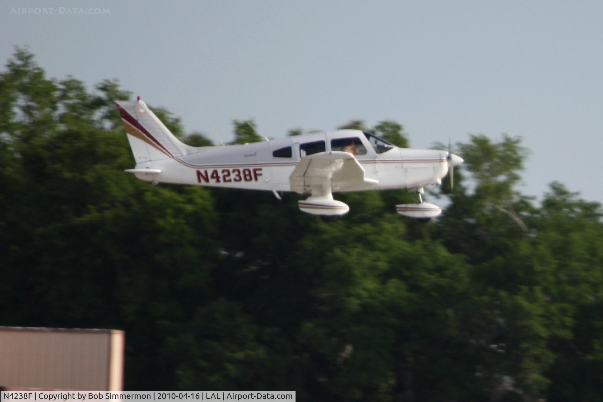 N4238F, 1976 Piper PA-28-151 Warrior C/N 28-7715010, Arriving at Lakeland, FL during Sun N Fun 2010.