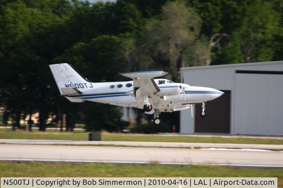 N500TJ, 1974 Cessna 421B Golden Eagle C/N 421B0585, Arriving at Lakeland, FL during Sun N Fun 2010.