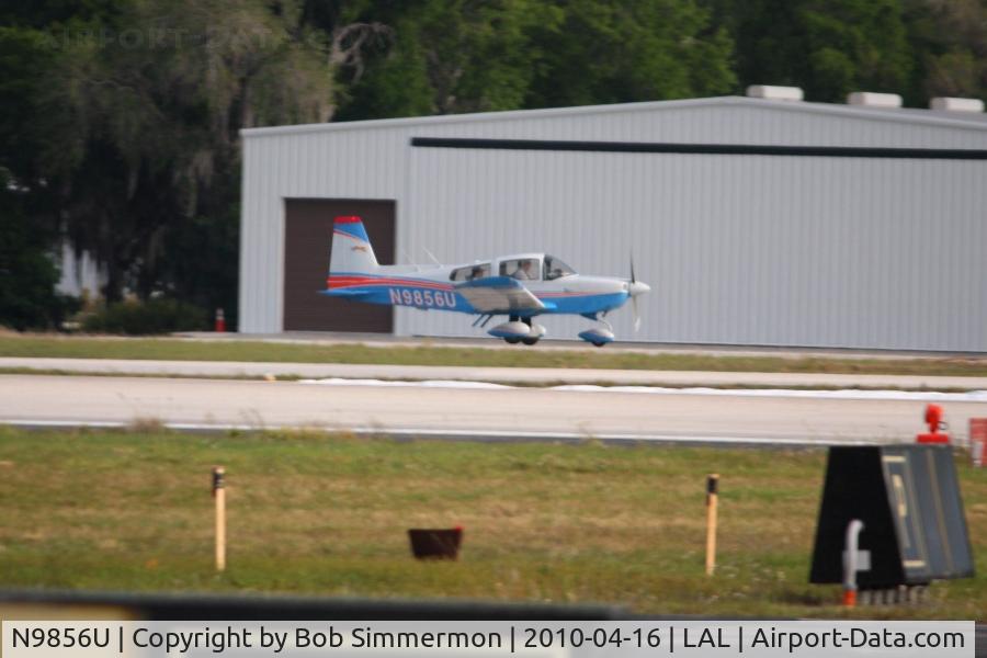 N9856U, 1976 Grumman American AA-5A Cheetah C/N AA5A0256, Arriving at Lakeland, FL during Sun N Fun 2010.