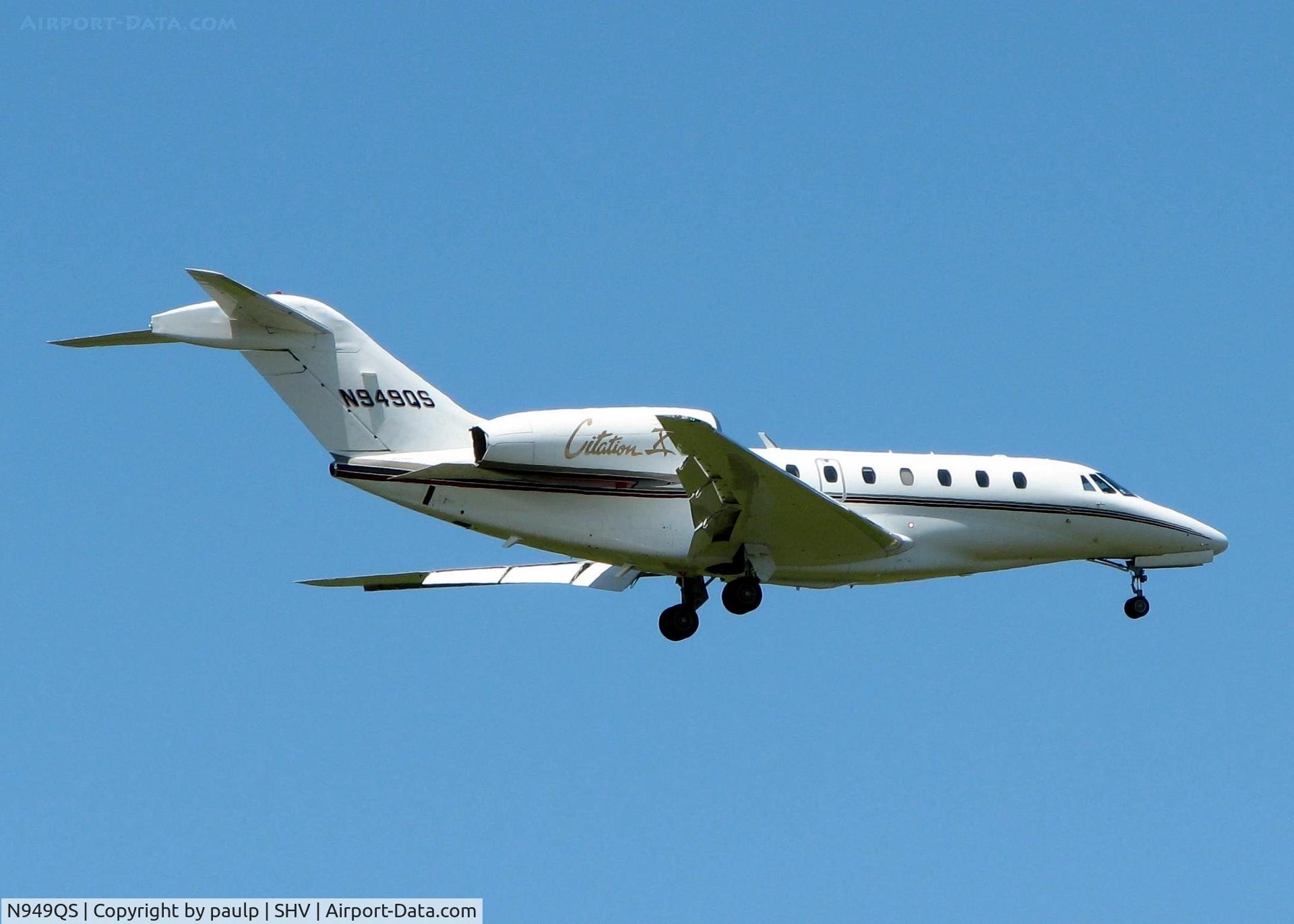 N949QS, 1998 Cessna 750 Citation X Citation X C/N 750-0049, Landing at Shreveport Regional.