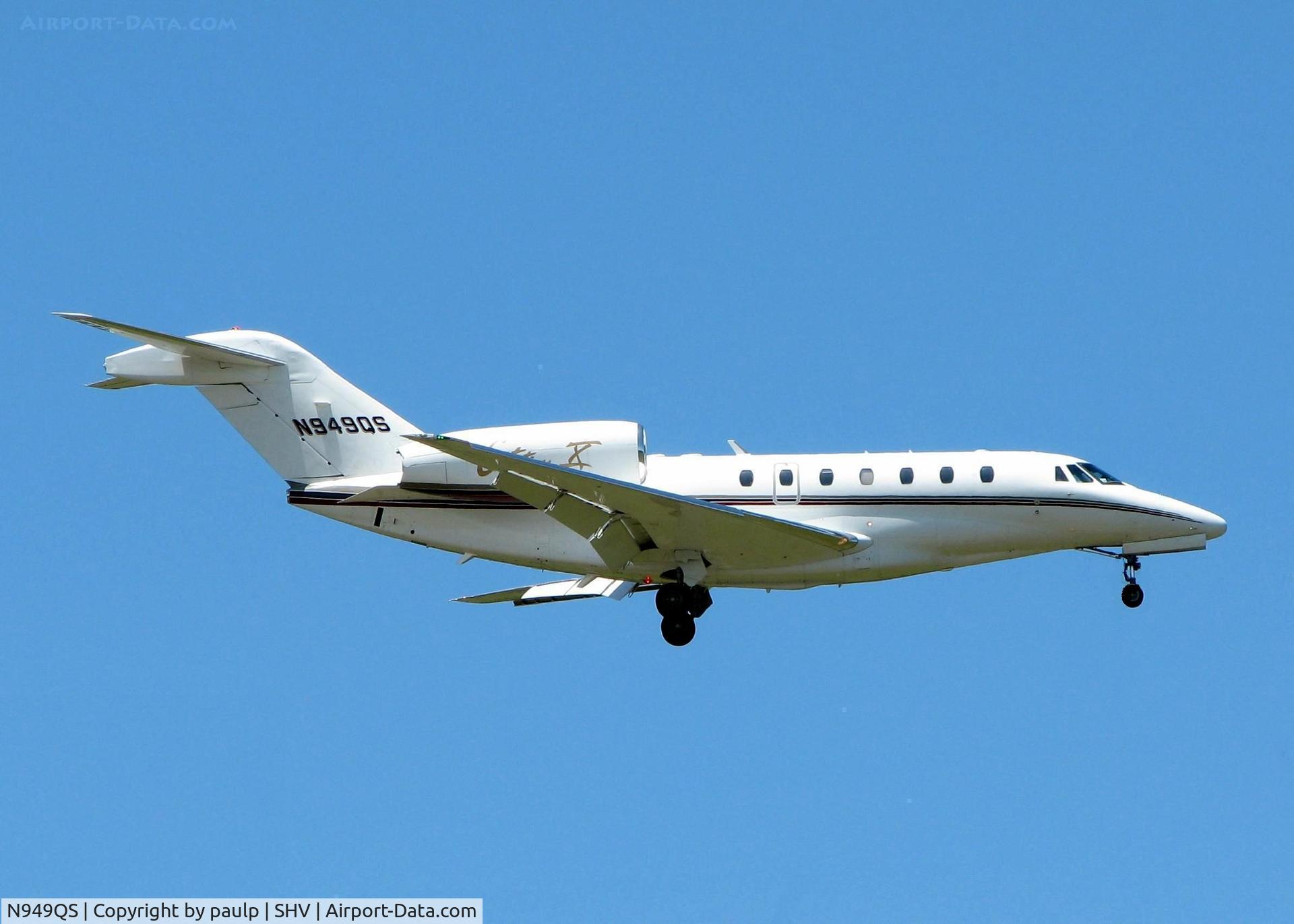 N949QS, 1998 Cessna 750 Citation X Citation X C/N 750-0049, Landing at Shreveport Regional.