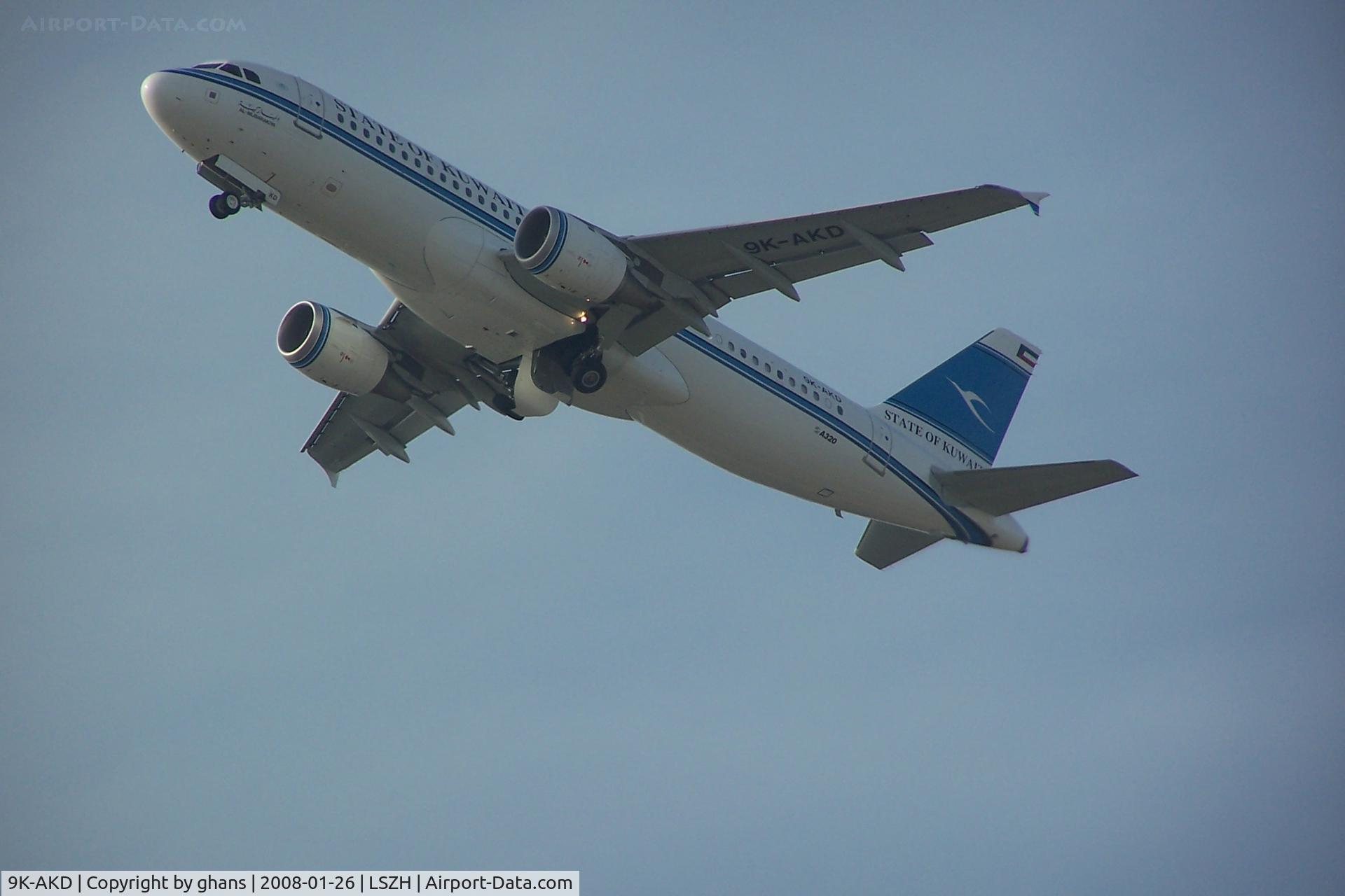 9K-AKD, 2003 Airbus A320-212 C/N 2046, Leaving to Kuwait