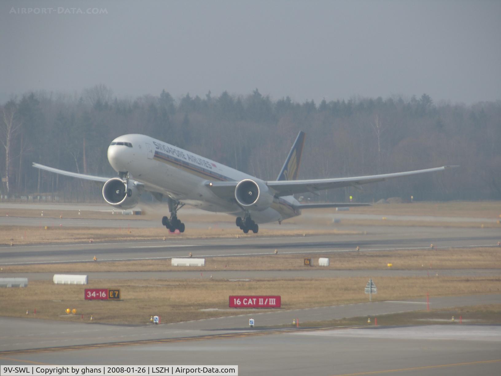 9V-SWL, 2007 Boeing 777-312/ER C/N 34577, Departing to Singapore