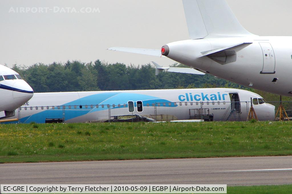 EC-GRE, Airbus A320-211 C/N 134, Just the fuselage of Clickair A320 remains at Kemble