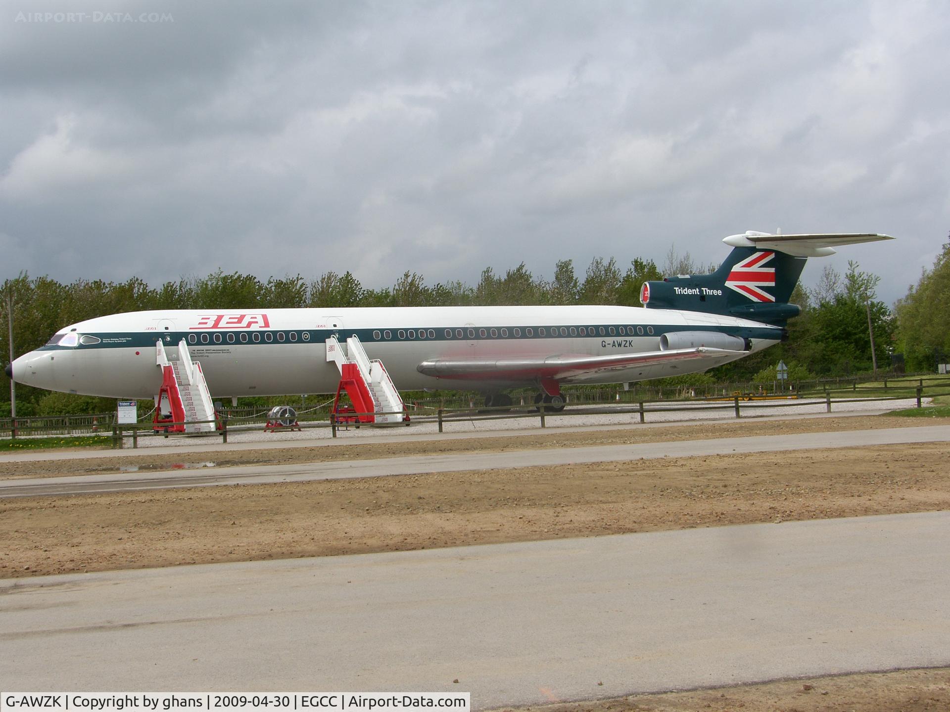 G-AWZK, 1971 Hawker Siddeley HS-121 Trident 3B-101 C/N 2312, Now on display at the Manchester Viewing Park