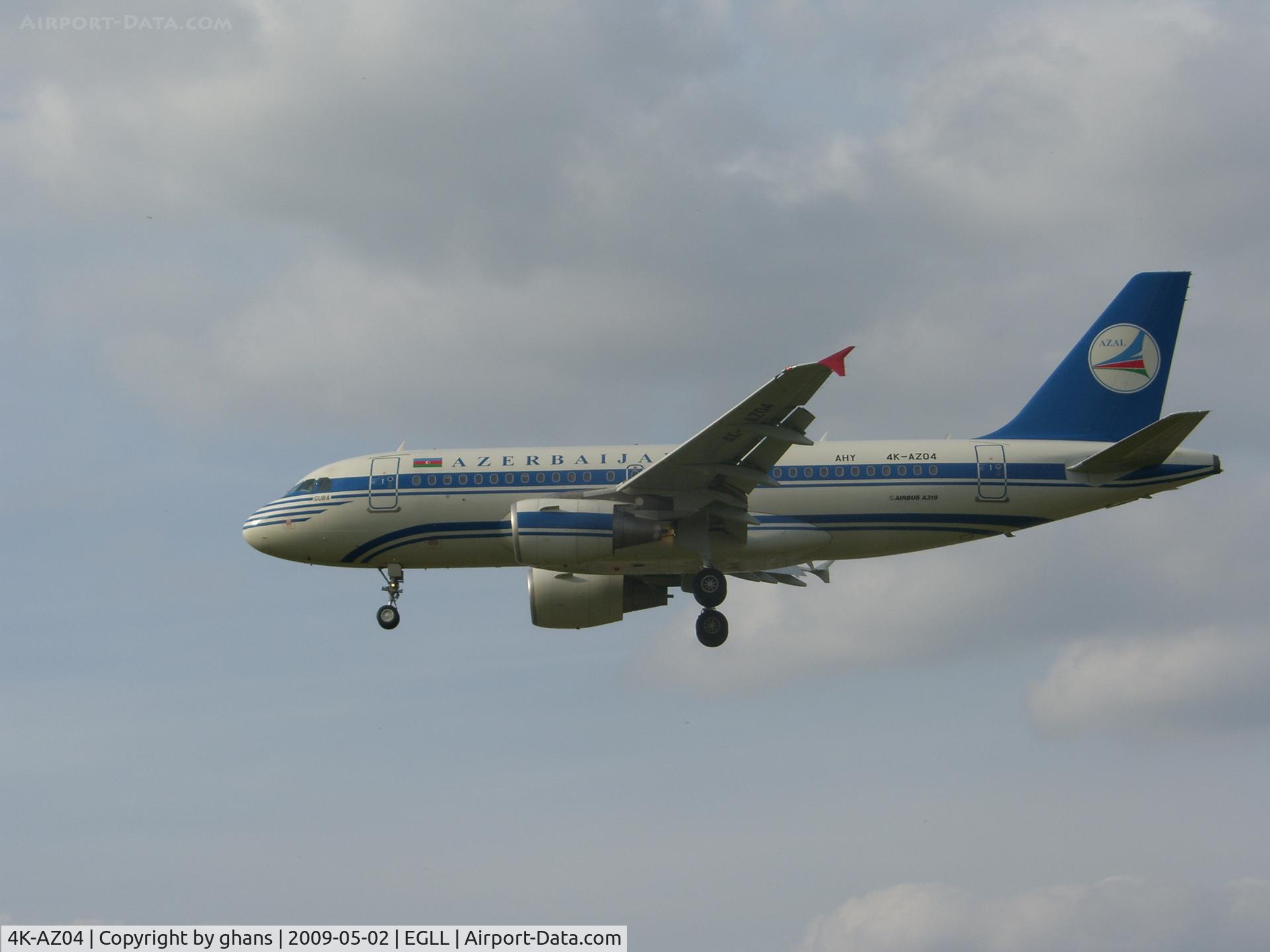 4K-AZ04, 2005 Airbus A319-111 C/N 2588, named 'Guba'