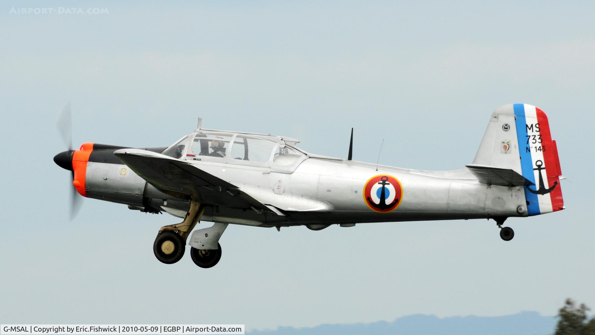 G-MSAL, 1956 Morane-Saulnier MS-733 Alcyon C/N 143, 4. G-MSAL departing Kemble Airport (Great Vintage Flying Weekend)