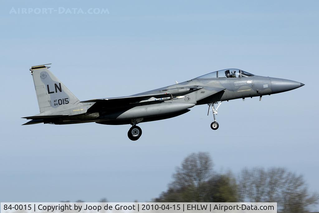 84-0015, 1984 McDonnell Douglas F-15C Eagle C/N 0925/C318, arrival after a Frisian Flag mission