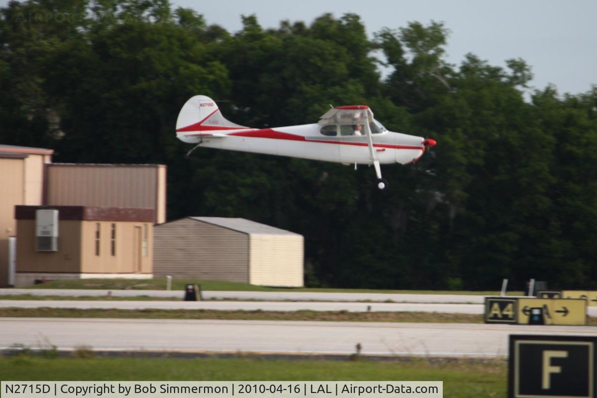 N2715D, 1952 Cessna 170B C/N 25257, Arriving at Lakeland, FL during Sun N Fun 2010.