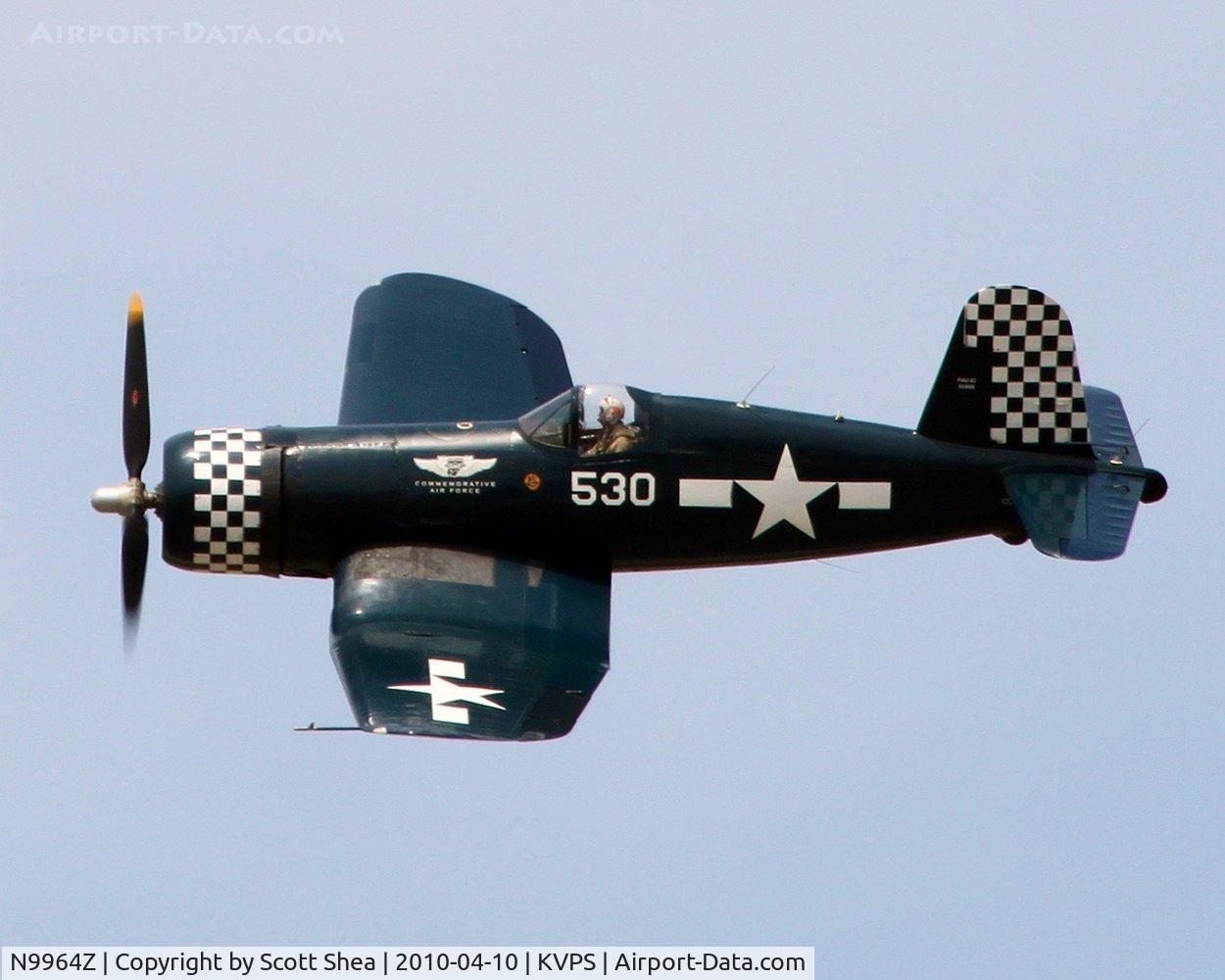 N9964Z, 1943 Goodyear FG-1D Corsair C/N 3729, Flying in part of the Eglin AFB 75th anniversary airshow
