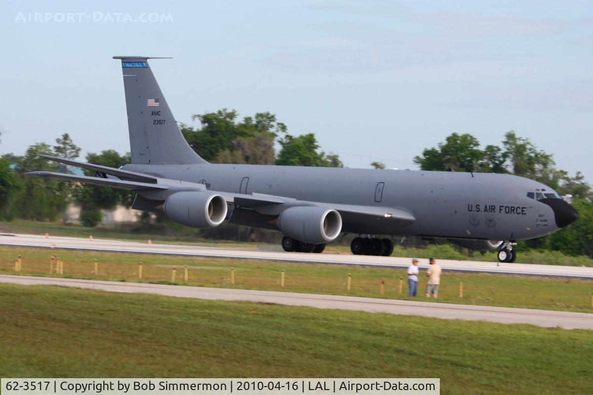 62-3517, 1962 Boeing KC-135R Stratotanker C/N 18500, Arriving at Lakeland, FL during Sun N Fun 2010.