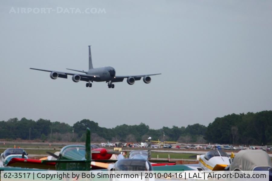 62-3517, 1962 Boeing KC-135R Stratotanker C/N 18500, Arriving at Lakeland, FL during Sun N Fun 2010.