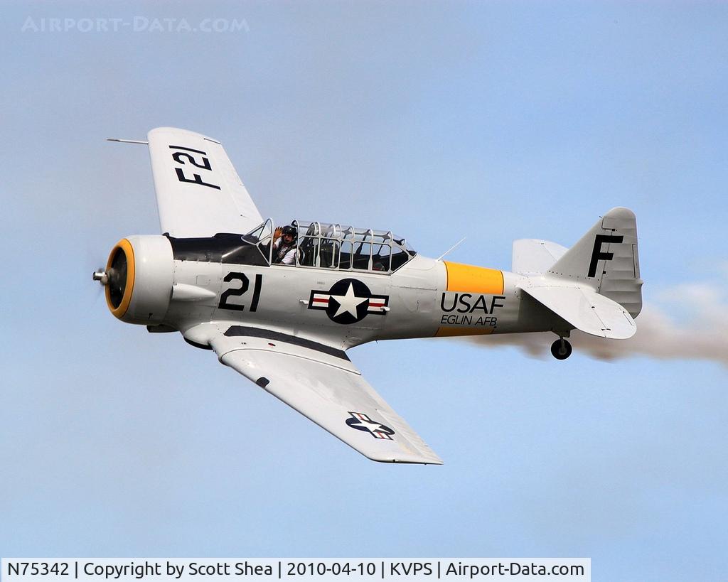 N75342, 1956 North American AT-6D Texan C/N 42-44641, Eglin AFB AT-6 flying at Eglin AFB 75th Anniversary Airshow