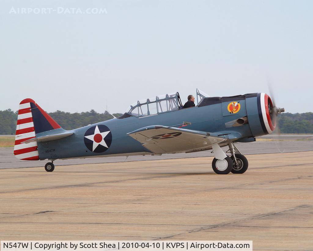 N547W, 1942 North American AT-6A Texan C/N 05437, AT-6 repositioning before the airshow began at VPS