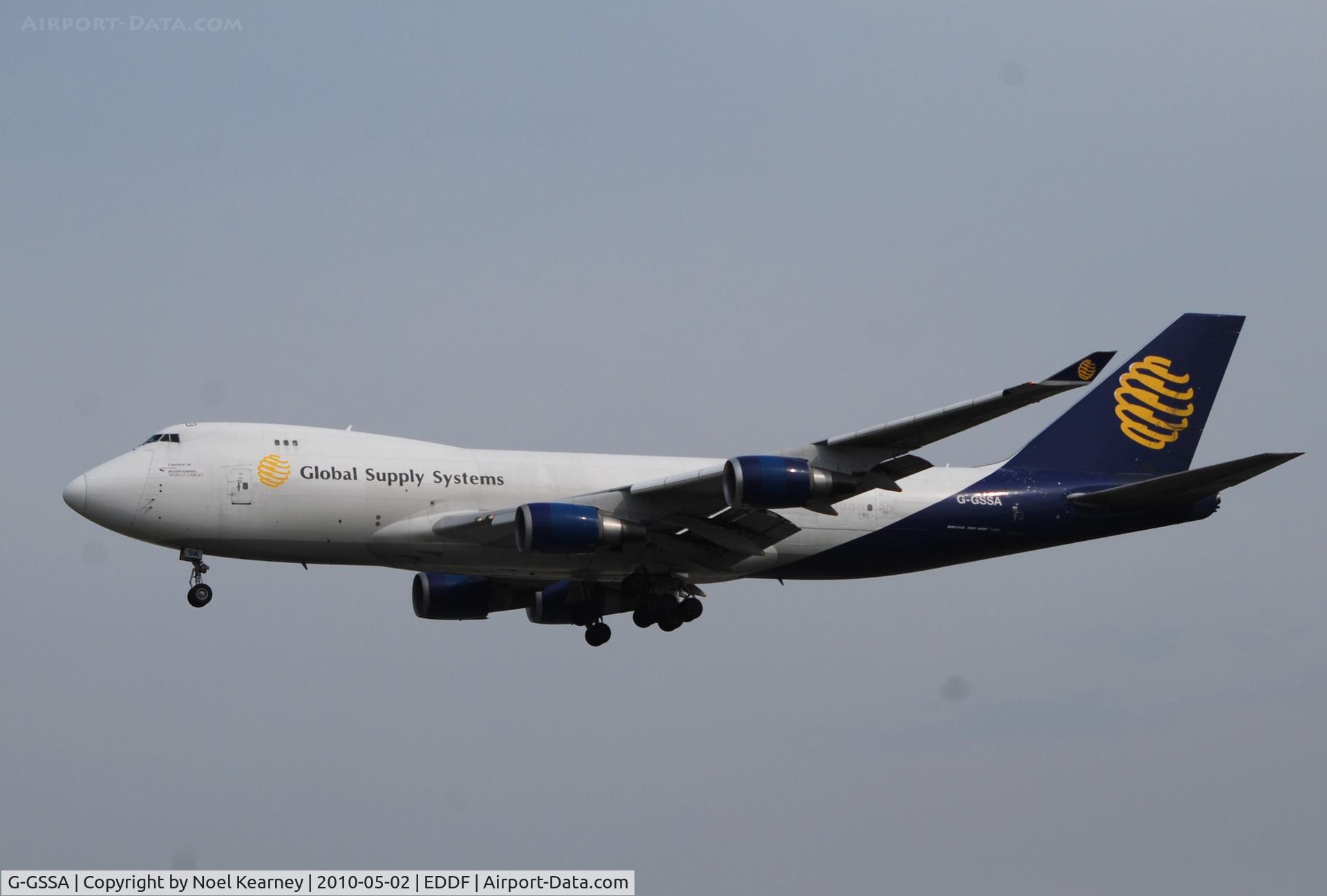 G-GSSA, 1999 Boeing 747-47UF C/N 29256, Global landing Rwy 25L