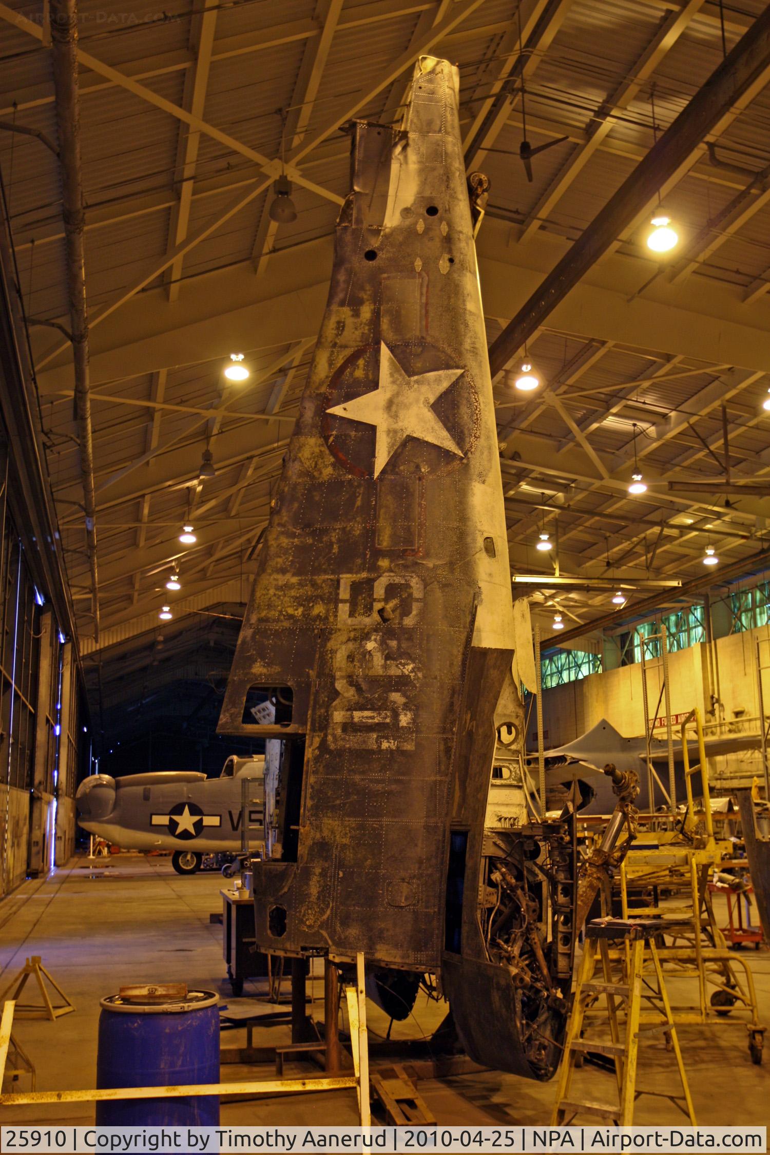 25910, Grumman F6F-3 Hellcat C/N Not found 25910, Grumman F6F-3 Hellcat, Crashed 5-Jan-1945 in to Lake Michigan, recovered on 30-Nov-2009.  To be restored for static display