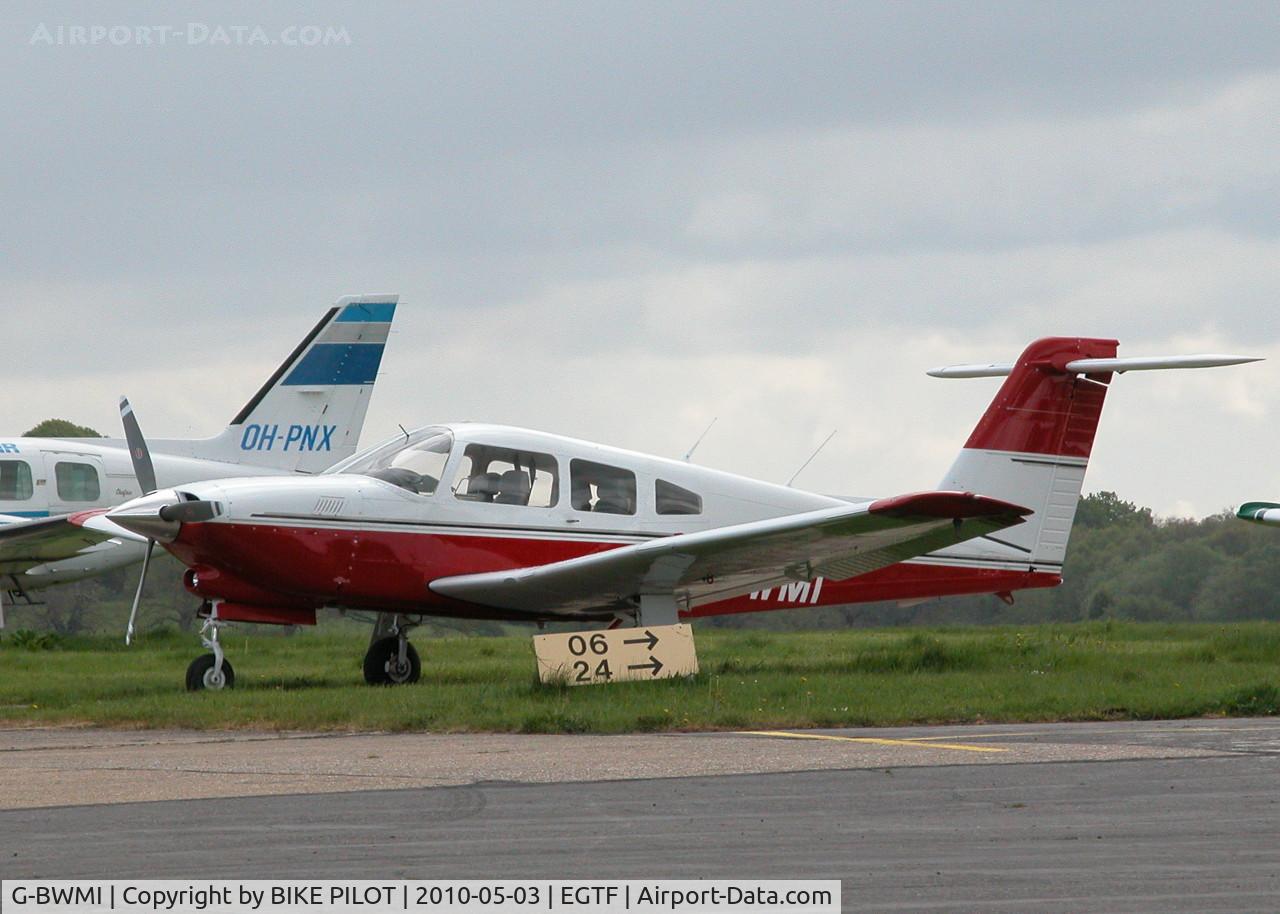 G-BWMI, 1980 Piper PA-28RT-201T Turbo Arrow IV C/N 28R-8031131, WHISKY INDIA SITTING OPPOSITE THE CAFE