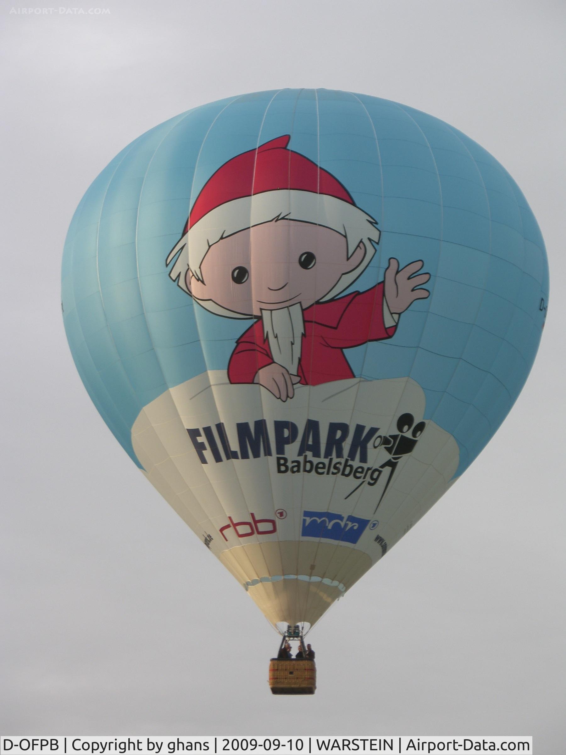 D-OFPB, 2009 Schroeder Fire Balloons G.34/24 C/N ?, New balloon to promote Babelsberg Filmpark