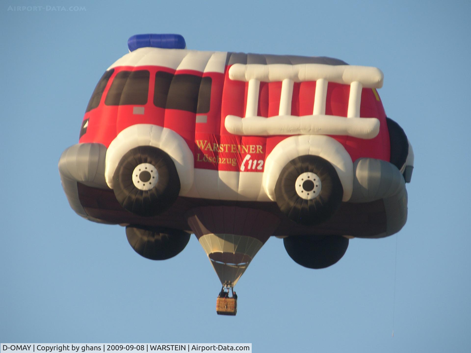 D-OMAY, 2009 Cameron Balloons Ltd. Firetruck C/N ?, It takes some time to get by the fire