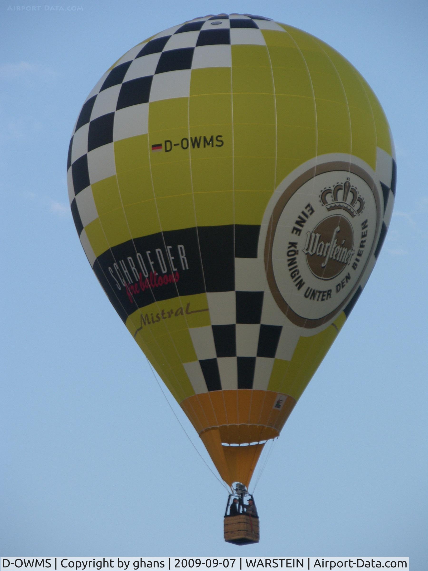 D-OWMS, 2009 Schroeder Fire Balloons Mistral C/N 1354, A Schröder Mistral