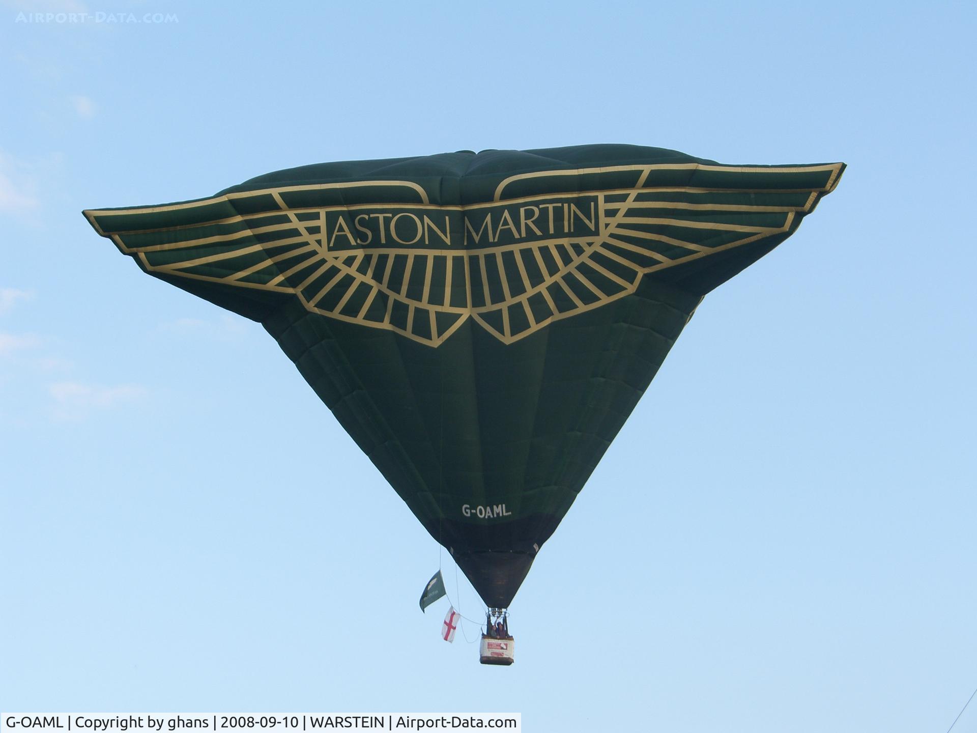 G-OAML, 1997 Cameron Balloons AML-105 C/N 3881, Aston Martin Logo