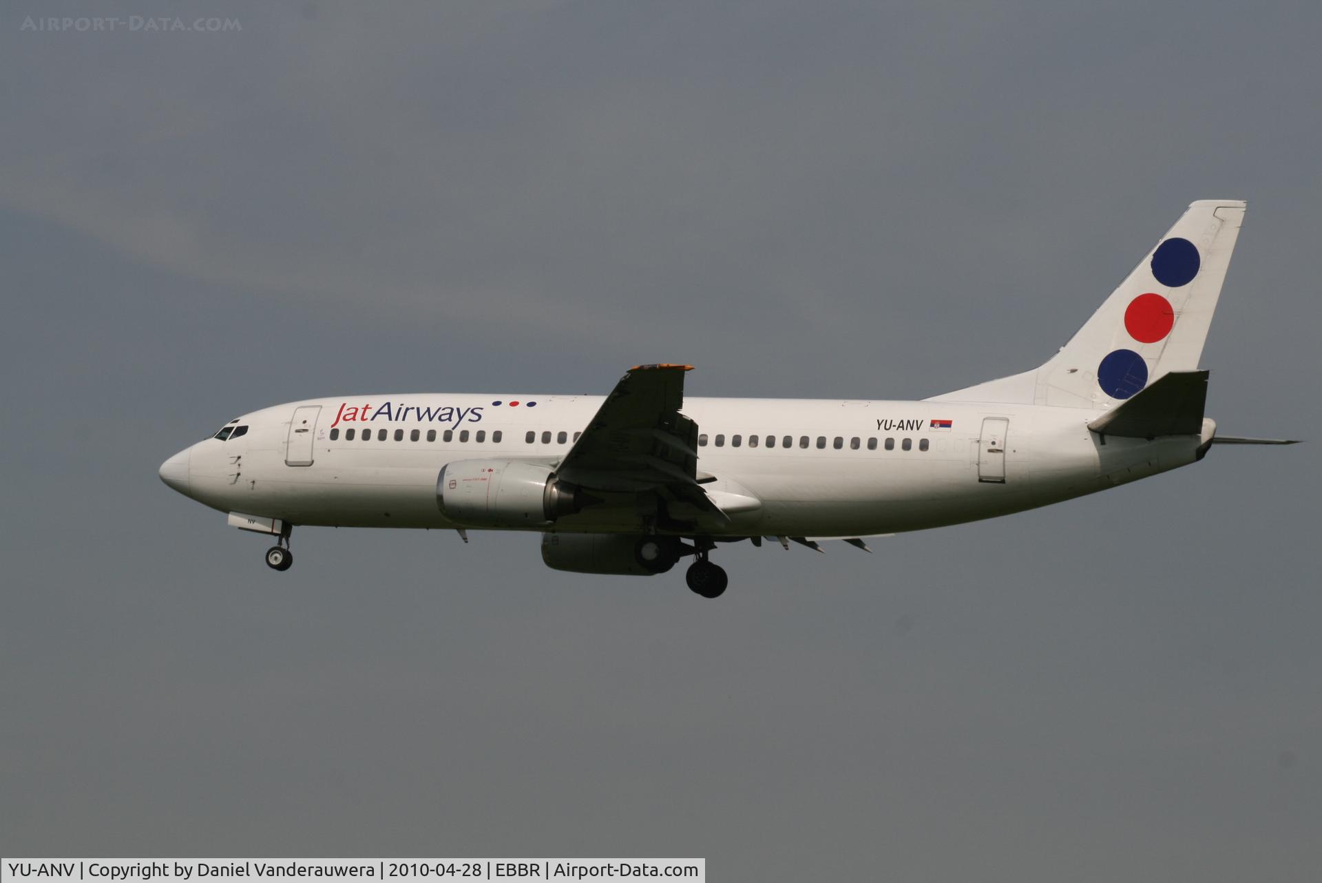 YU-ANV, 1988 Boeing 737-3H9 C/N 24140, Arrival of flight JU272 to RWY 25L