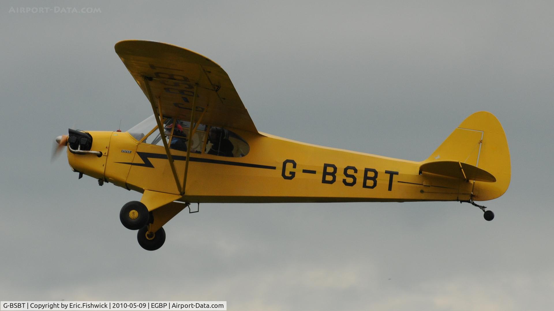 G-BSBT, 1946 Piper J3C-65 Cub Cub C/N 17712, 4. G-BSBT departing Kemble Airport (Great Vintage Flying Weekend)
