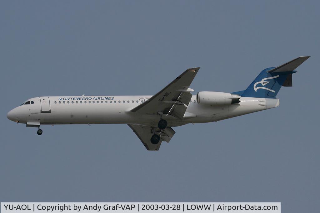 YU-AOL, 1989 Fokker 100 (F-28-0100) C/N 11268, Montengro Airlines F100