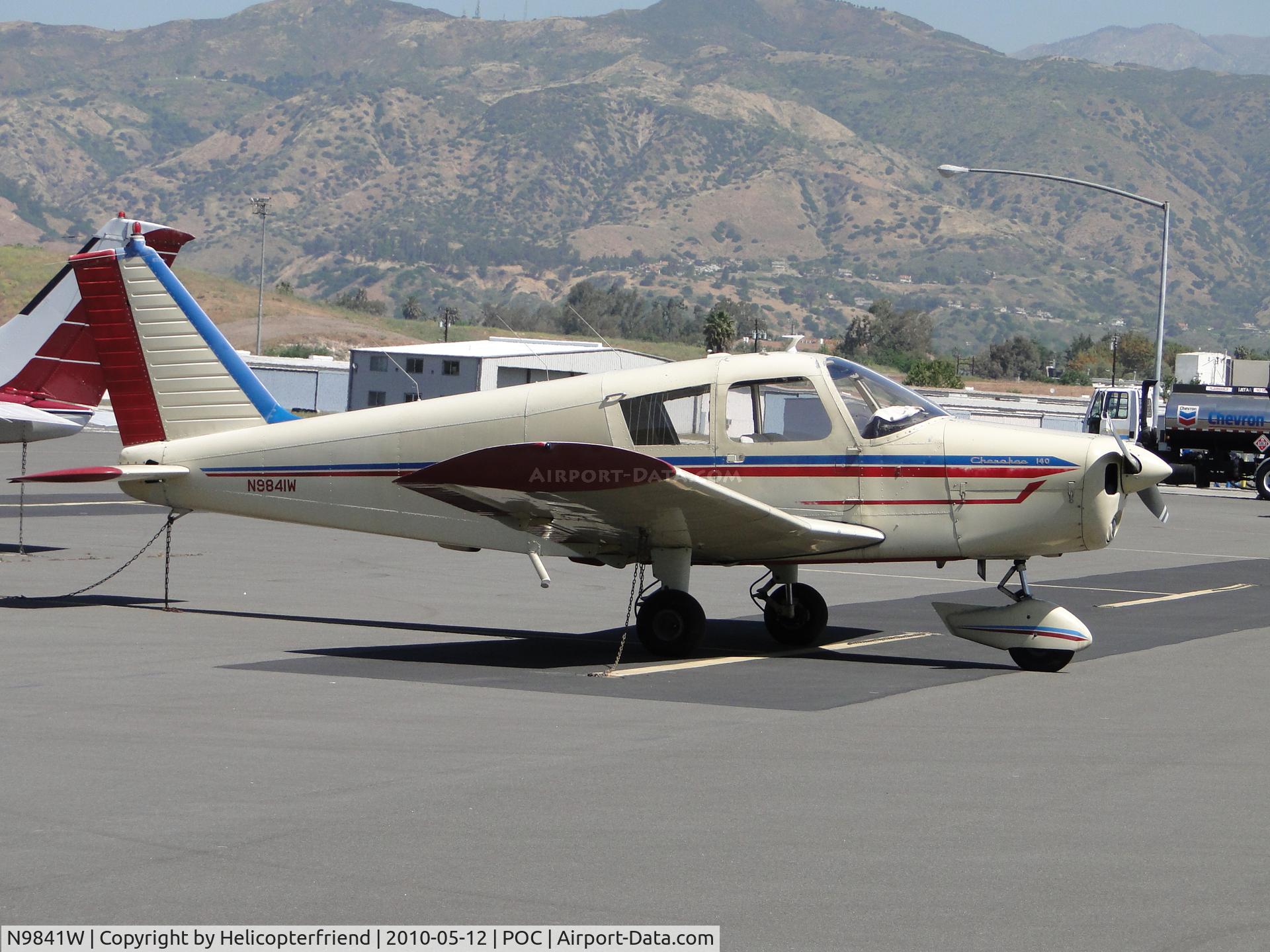 N9841W, 1967 Piper PA-28-140 Cherokee Cruiser C/N 28-23349, Tied down in transient parking
