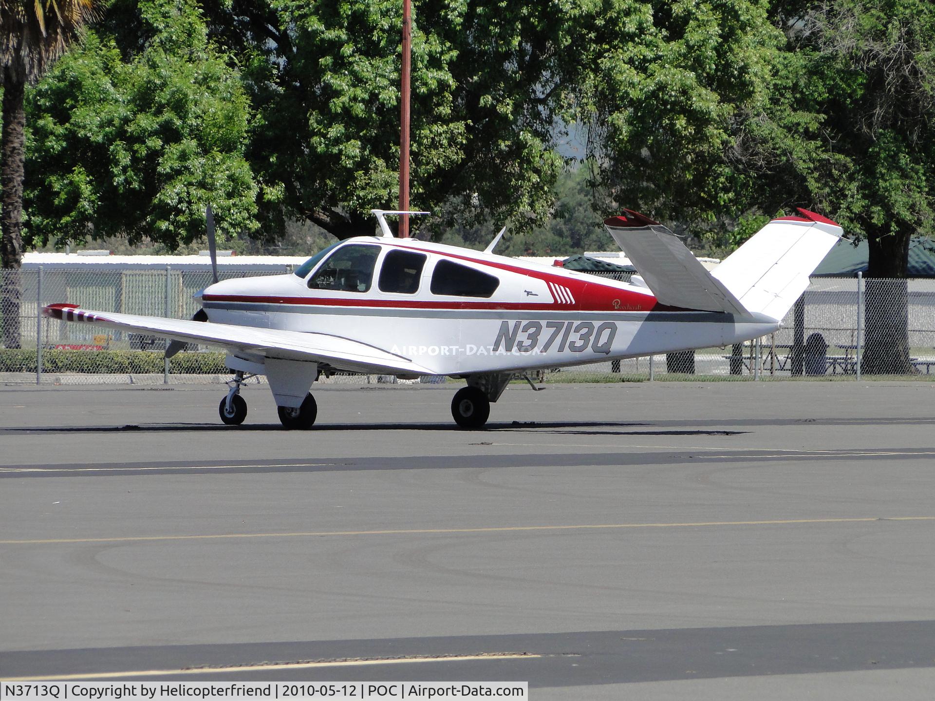 N3713Q, 1966 Beech V35 Bonanza C/N D-8370, Parked in transient parking
