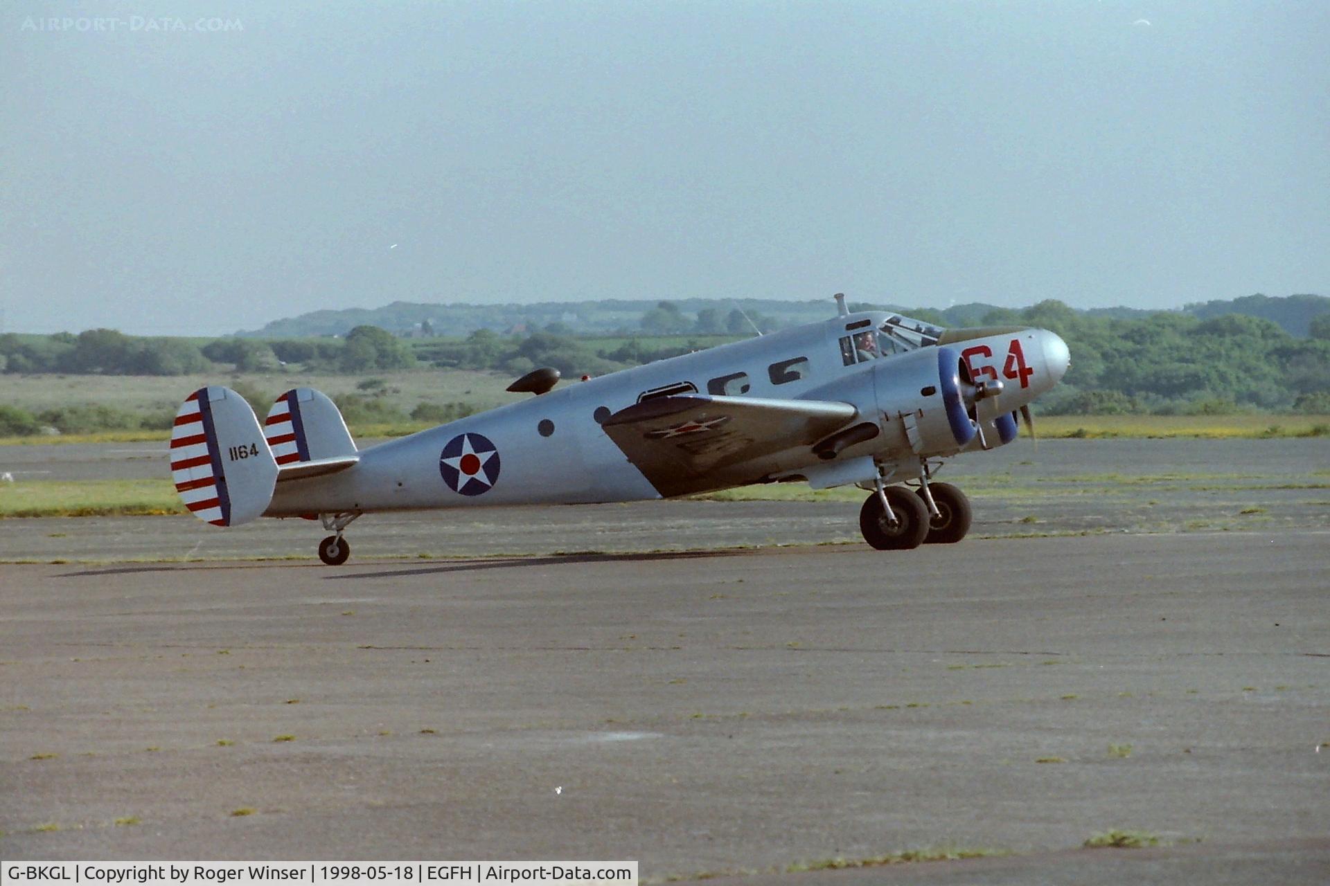 G-BKGL, 1952 Beech Expeditor 3TM C/N CA-164 (A-764), Brief visit to Swansea Airport. In USAAC markings 1164/