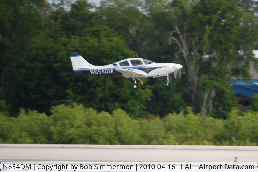 N654DM, 1997 Lancair IV C/N 213, Arriving at Lakeland, FL during Sun N Fun 2010.