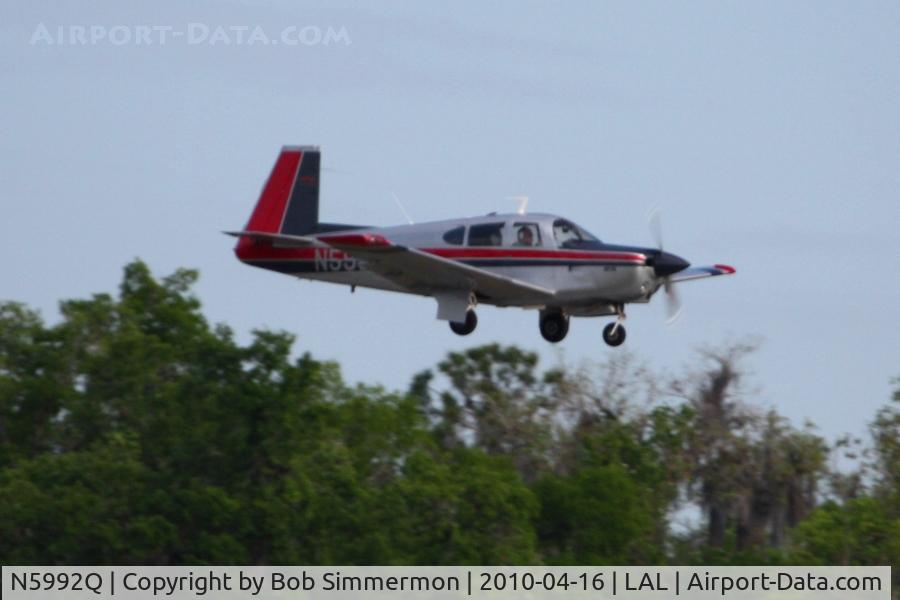 N5992Q, 1965 Mooney M20C Ranger C/N 3216, Arriving at Lakeland, FL during Sun N Fun 2010.