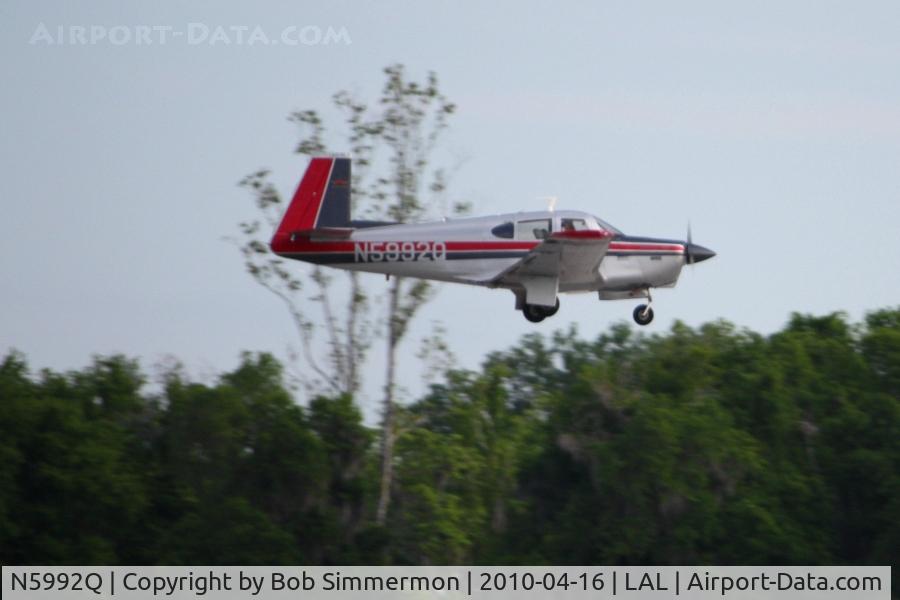 N5992Q, 1965 Mooney M20C Ranger C/N 3216, Arriving at Lakeland, FL during Sun N Fun 2010.