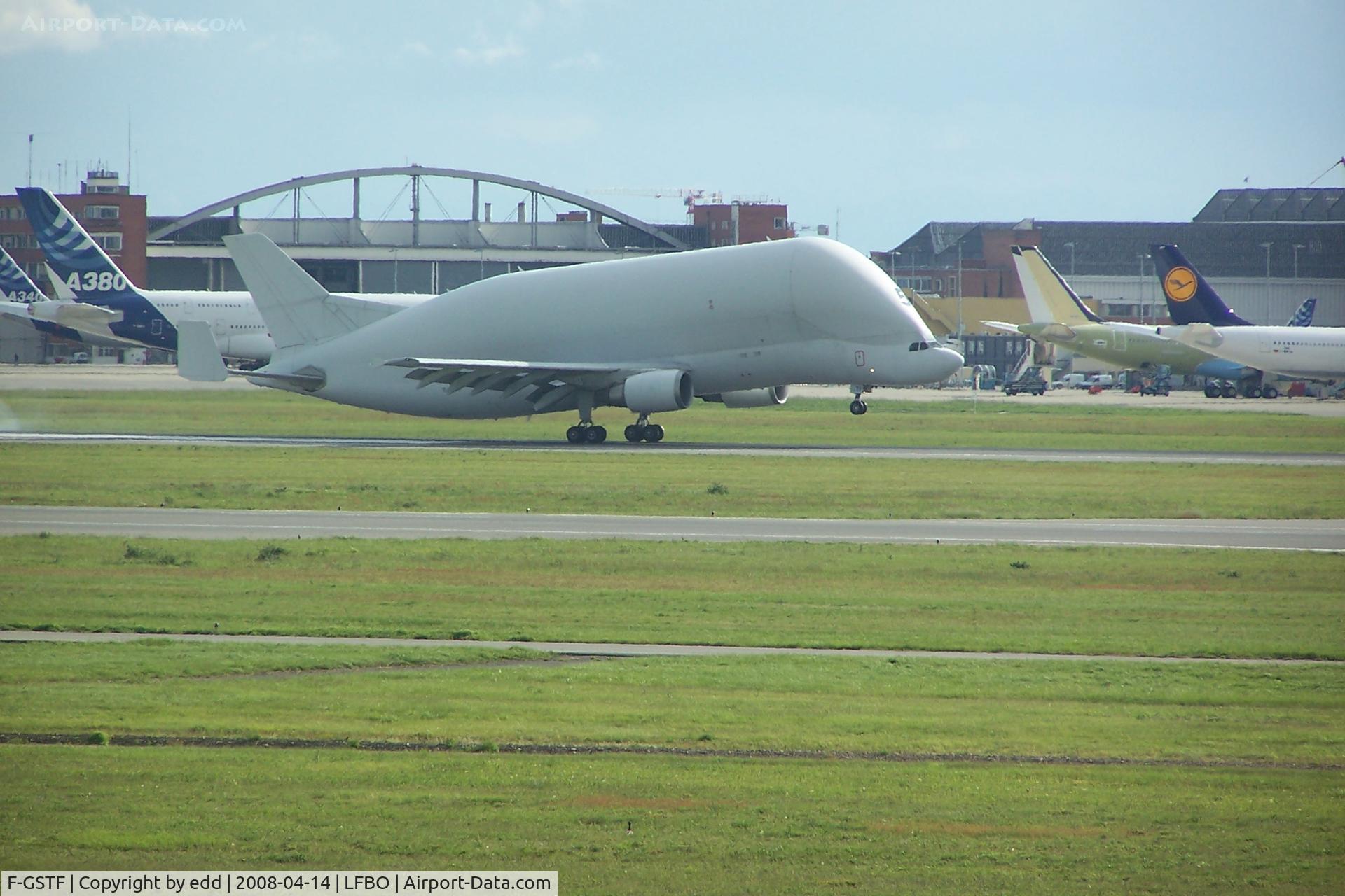 F-GSTF, 2000 Airbus A300B4-608ST Super Transporter C/N 796, JUST LANDED COMING IN FROM BREMEN