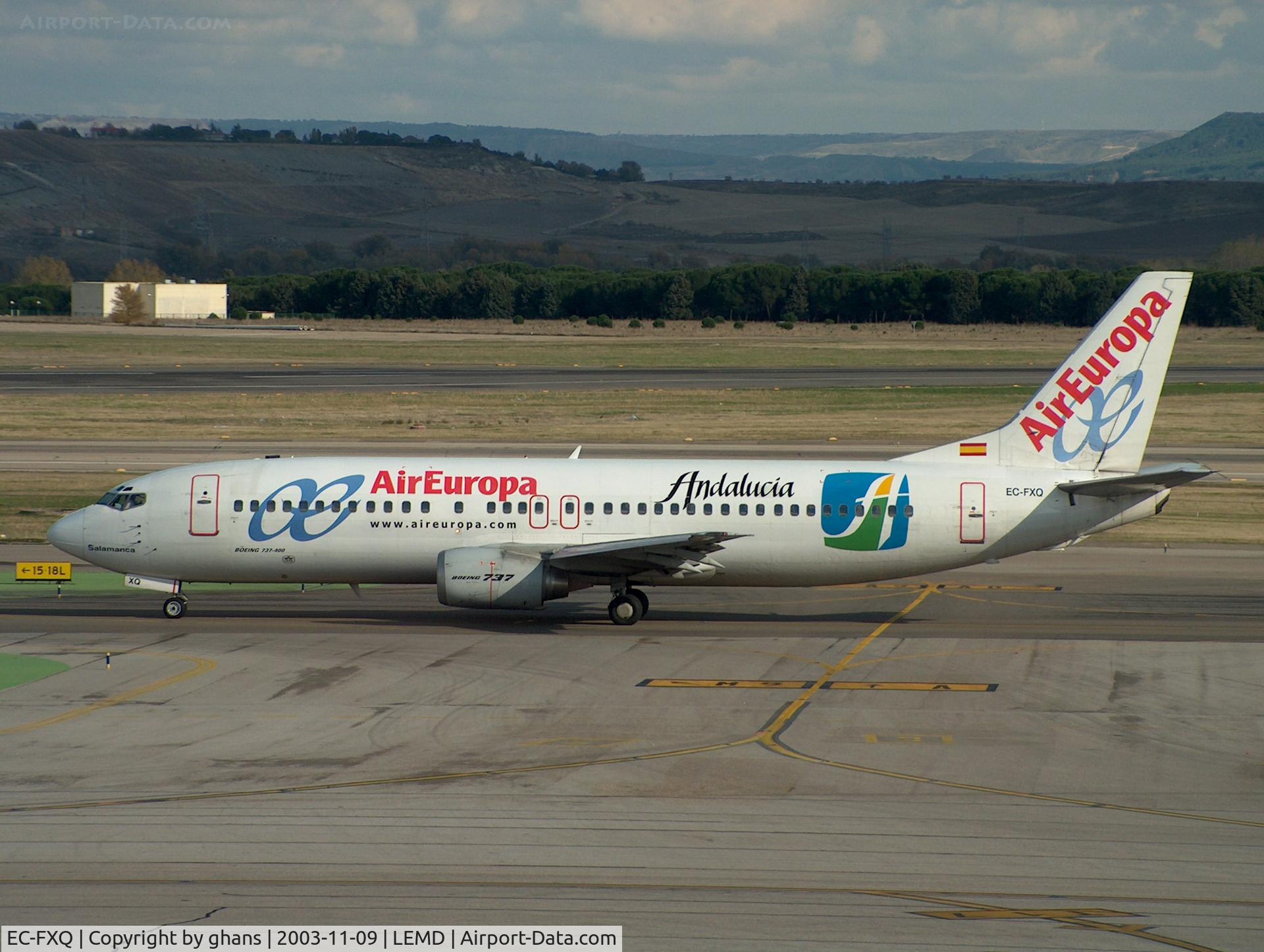 EC-FXQ, 1991 Boeing 737-4Q8 C/N 24707, Andalucia