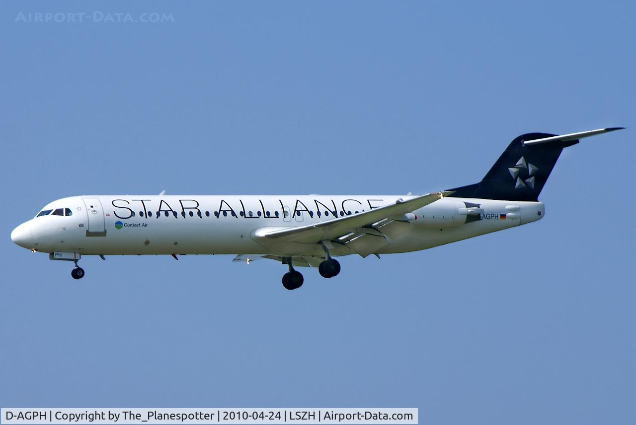 D-AGPH, 1990 Fokker 100 (F-28-0100) C/N 11308, Now with Contact Air in Star Alliance Colours.