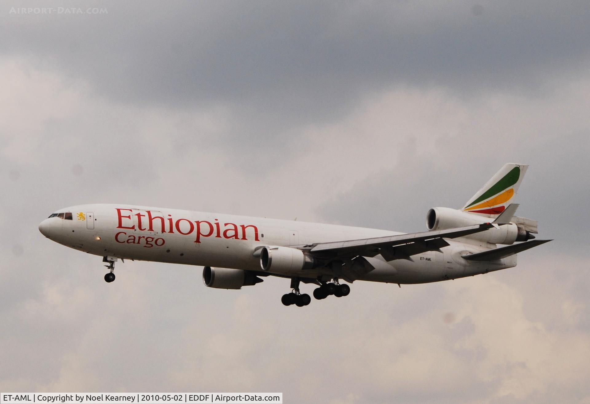 ET-AML, 1997 McDonnell Douglas MD-11F C/N 48758, Landing Rwy 25L