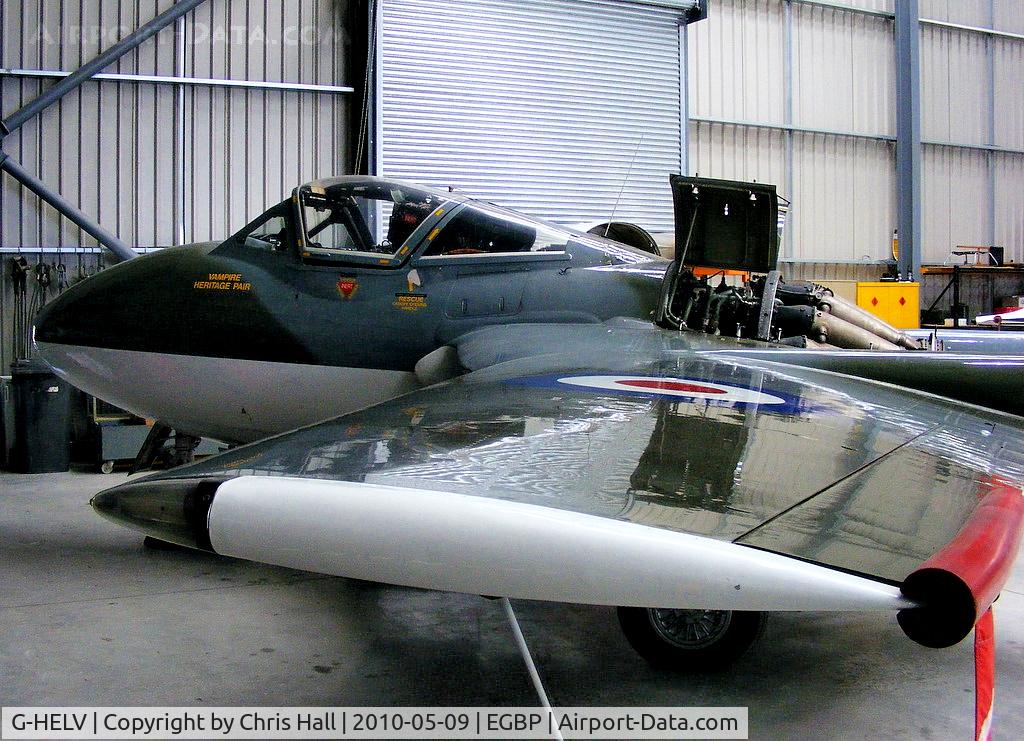 G-HELV, 1958 De Havilland (F+W Emmen) Vampire T.55 (DH-115) C/N 975, at the Great Vintage Flying Weekend