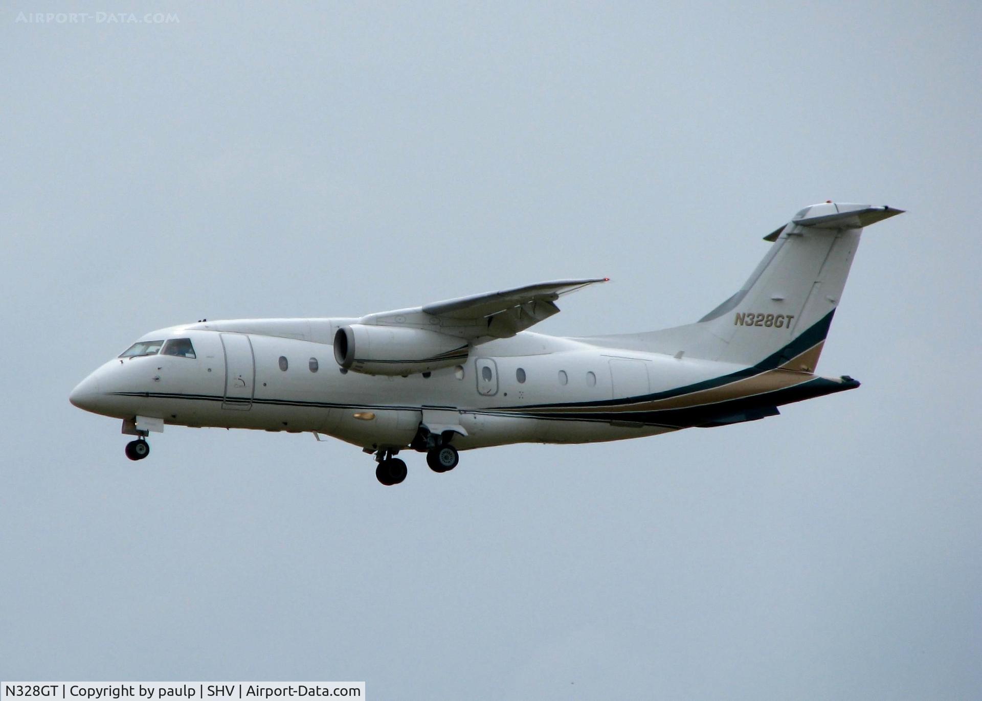 N328GT, 2001 Fairchild Dornier 328-300 328JET C/N 3183, Landing at Shreveport Regional.