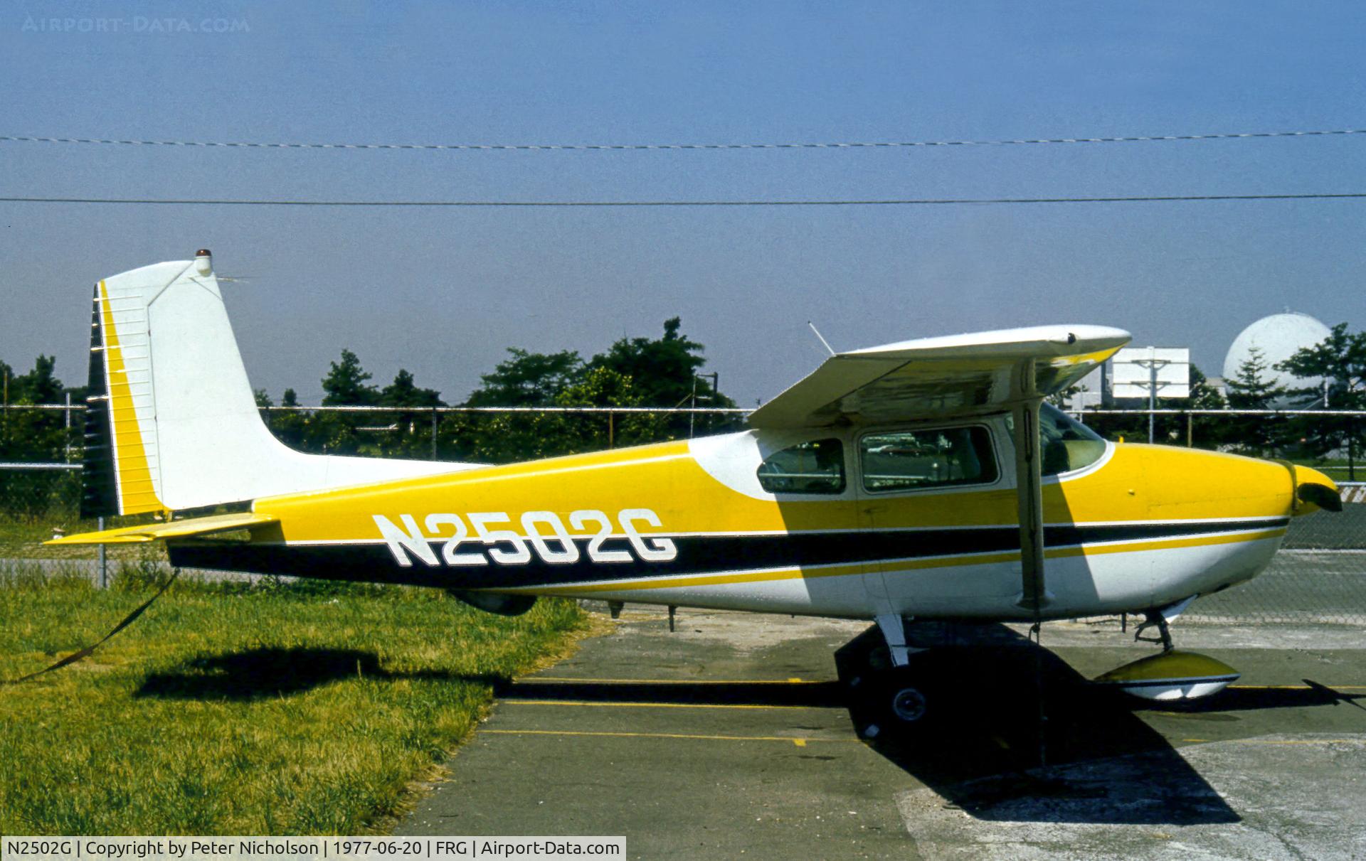 N2502G, 1959 Cessna 182B Skylane C/N 51802, Cessna 182B Skylane resident at Republic Airport on Long Island in the Summer of 1977.
