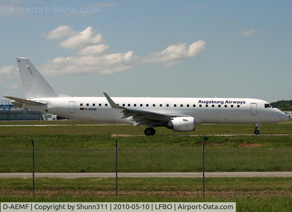 D-AEMF, 2009 Embraer 190AR (ERJ-190-100IGW) C/N 19000310, Taxiing holding point rwy 14L for departure...