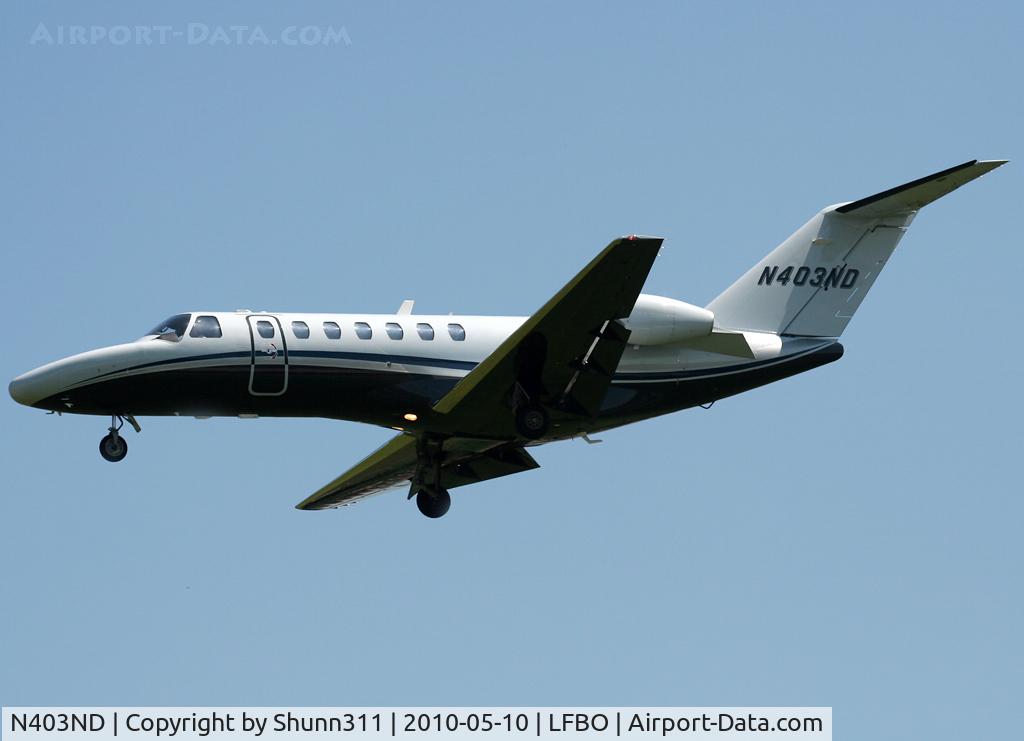N403ND, 2008 Cessna 525B C/N 525B0250, Landing rwy 32R