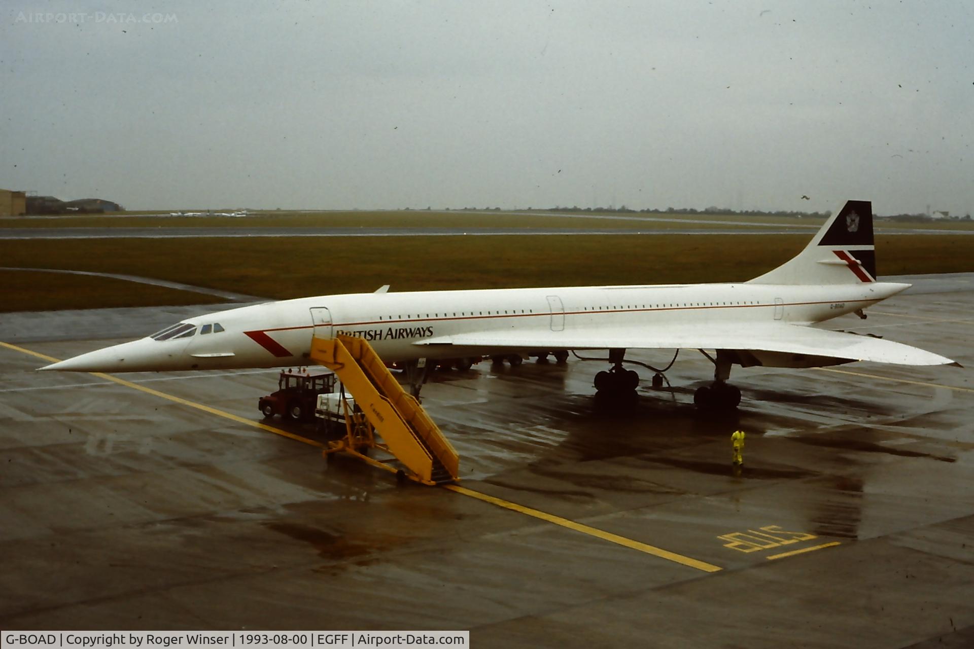 G-BOAD, 1976 Aerospatiale-BAC Concorde 1-102 C/N 100-010, BA Concorde being readied for a charter flight over the Bay of Biscay in 1993?