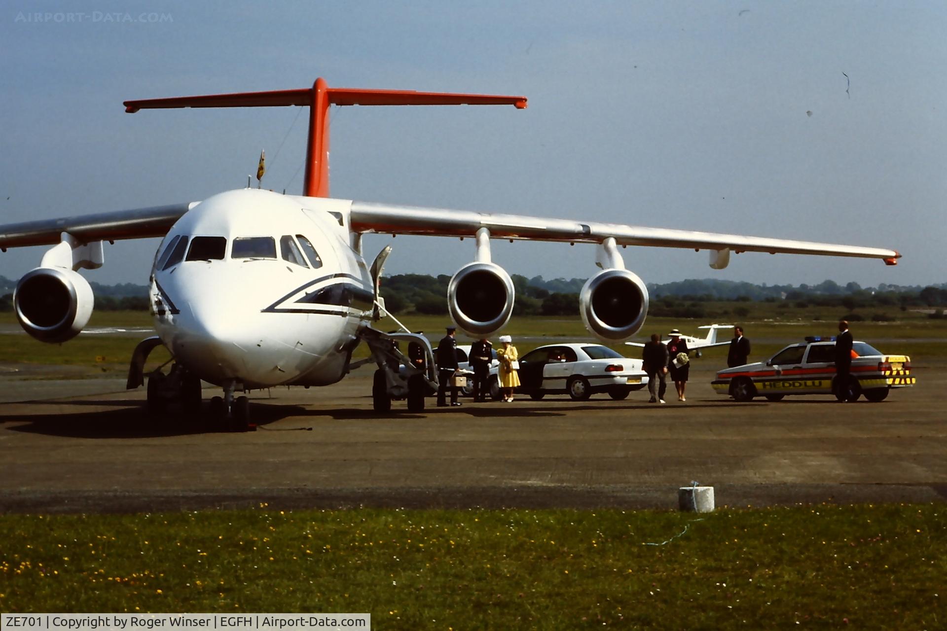 ZE701, 1985 British Aerospace BAe.146 CC.2 C/N E1029, VIP visit to Swansea circa 1998?