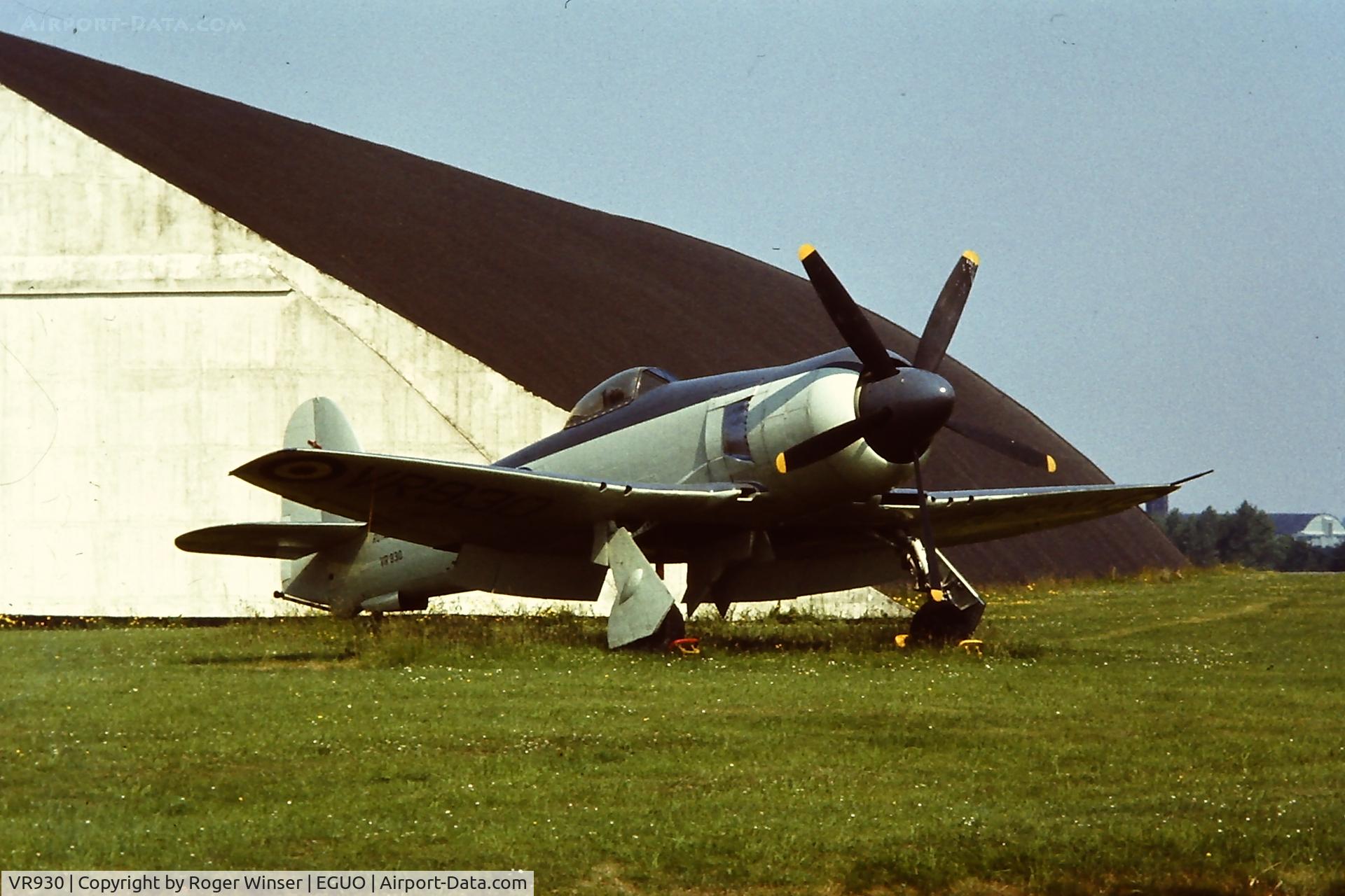 VR930, 1948 Hawker Sea Fury FB.11 C/N Not found VR930, With the Museum Collection at RAF Colerne in the early 1970's
